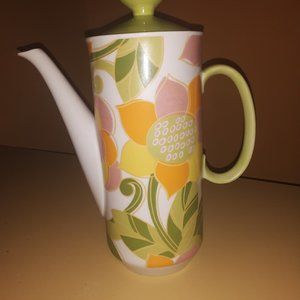 Beautiful vintage floral 1960s teapot Shafford Mid-Century Modern